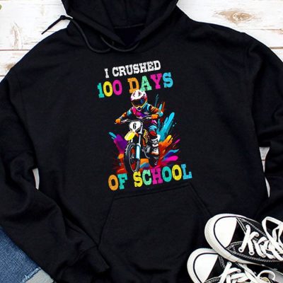 I Crushed 100 Days Of School Dirt Bike For Boys Hoodie MHS1162