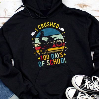 I Crushed 100 Days Of School Dirt Bike For Boys Hoodie MHS1164