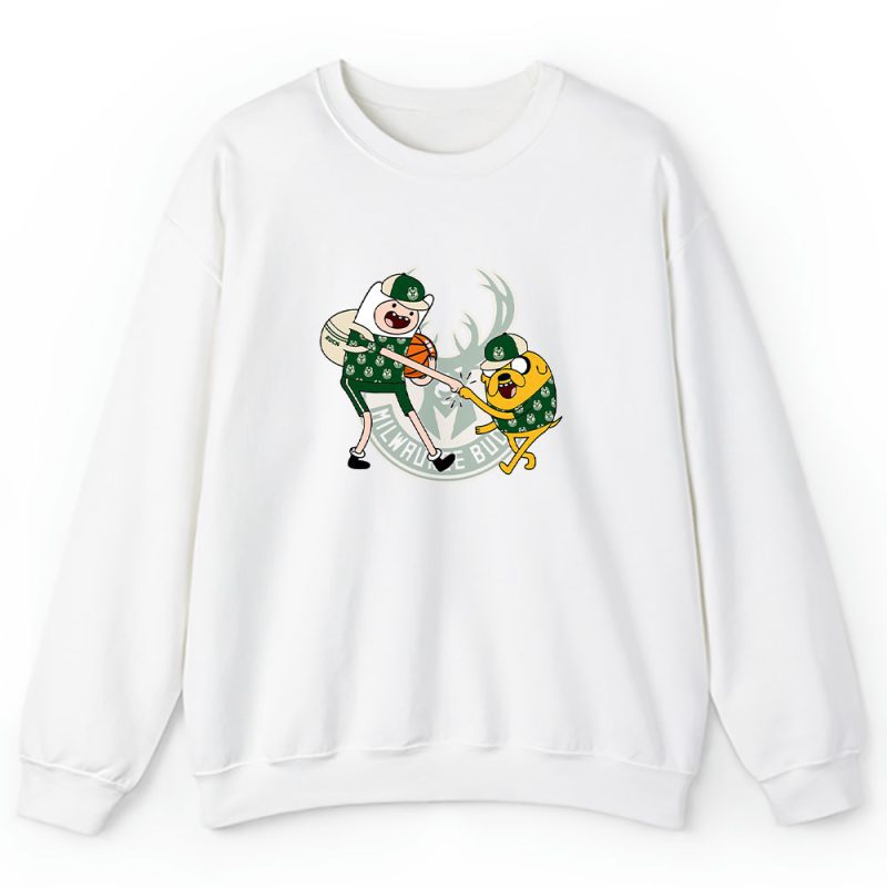 Jake The Dog  Finn X Milwaukee Bucks Team X Nba X Basketball Unisex Sweatshirt TBS1355