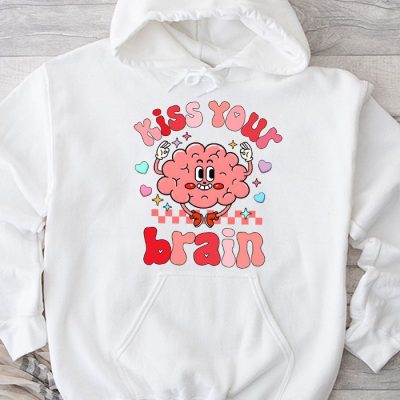 Kiss Your Brain Retro Valentines Day Valentine Teacher Squad Hoodie MHS1091