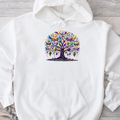 Mardi Gras Tree Beads New Orleans 2024 Festival Womens Hoodie MHS1116