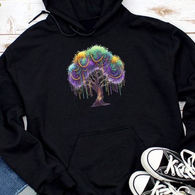 Mardi Gras Tree Beads New Orleans 2024 Festival Womens Hoodie MHS1117
