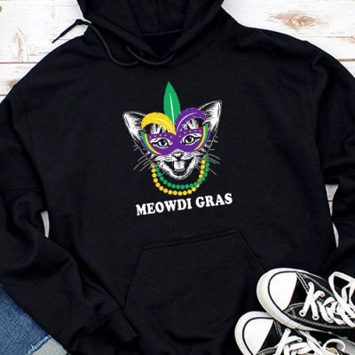 Meowdi Gras Mardi Gras Cat Lover New Orleans Louisiana USA Hoodie MHS1101