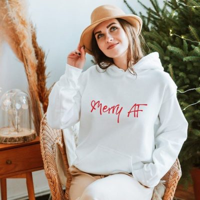 Merry Af Script Unisex Hoodie JSH1213