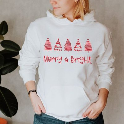 Merry & Bright Christmas Trees Unisex Hoodie JSH1117