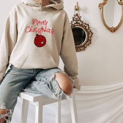 Merry Christmas Buffalo Plaid Ornament Unisex Hoodie JSH1219
