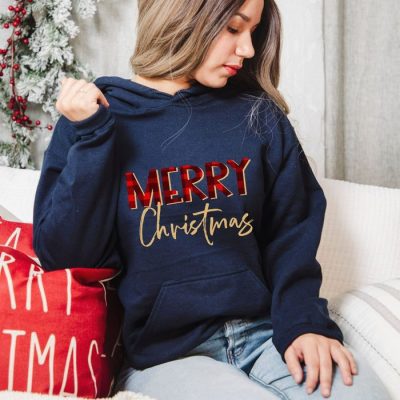 Merry Christmas Buffalo Plaid Unisex Hoodie JSH1252
