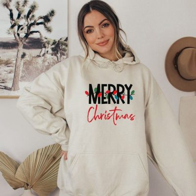 Merry Christmas Lights Bold Unisex Hoodie JSH1240