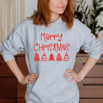 Merry Christmas Line Tree Quintet Unisex Hoodie JSH1122