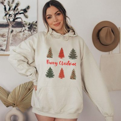 Merry Christmas Tree Collage Unisex Hoodie JSH1272