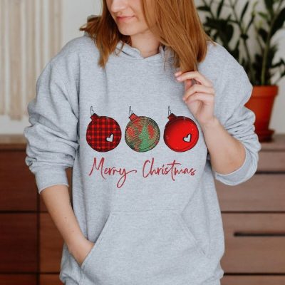 Merry Christmas Trio Ornaments Unisex Hoodies JSH1256