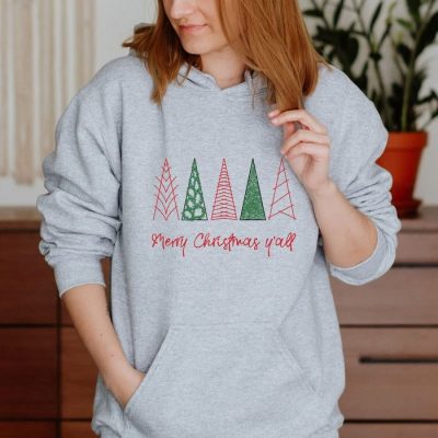Merry Christmas Y'all Trees Unisex Hoodie JSH1211