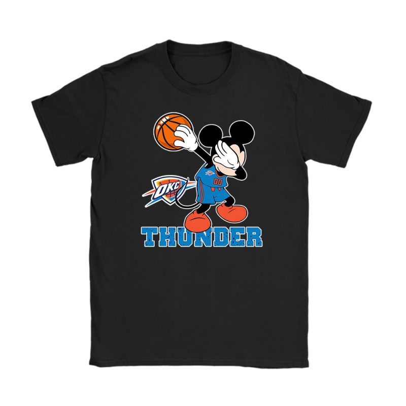 Mickey Mouse X Dabbing Dance X Oklahoma City Thunder Team X Nba X Basketball Unisex T-Shirt TBT1374