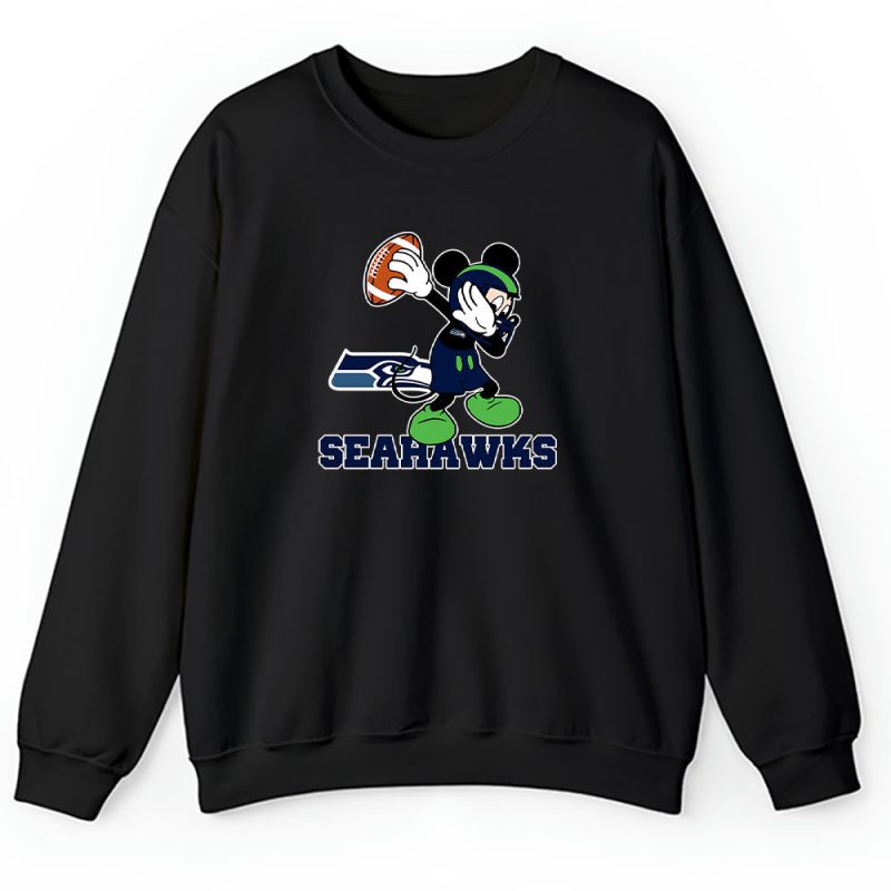 Mickey Mouse X Dabbing Dance X Seattle Seahawks Team X Nfl X American Football Unisex Sweatshirt TBS1366