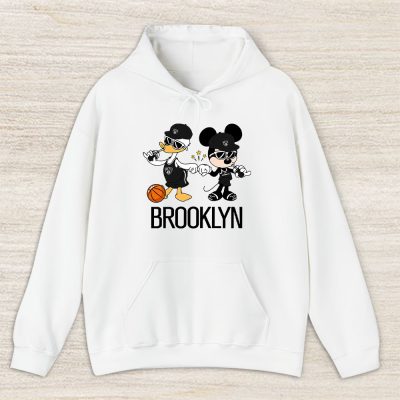 Mickey Mouse X Donald Duck X Brooklyn Nets Team X Nba X Basketball Unisex Pullover Hoodie TBH1337