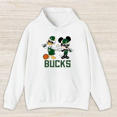 Mickey Mouse X Donald Duck X Milwaukee Bucks Team X Nba X Basketball Unisex Pullover Hoodie TBH1335