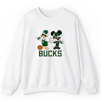 Mickey Mouse X Donald Duck X Milwaukee Bucks Team X Nba X Basketball Unisex Sweatshirt TBS1335