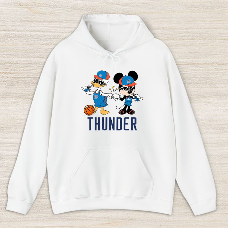 Mickey Mouse X Donald Duck X Oklahoma City Thunder Team X Nba X Basketball Unisex Pullover Hoodie TBH1334