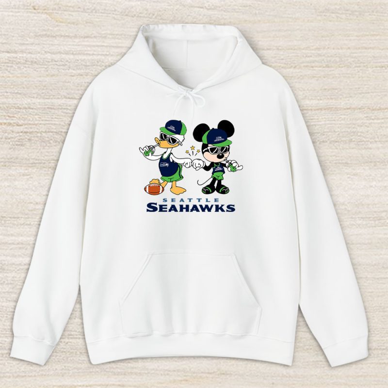 Mickey Mouse X Donald Duck X Seattle Seahawks Team X Nfl X American Football Unisex Pullover Hoodie TBH1326