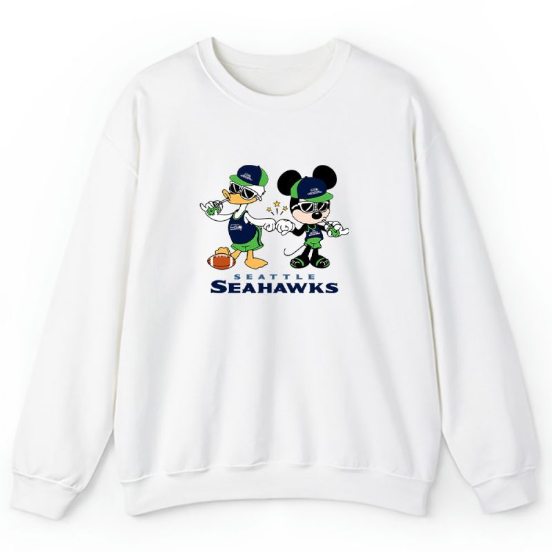 Mickey Mouse X Donald Duck X Seattle Seahawks Team X Nfl X American Football Unisex Sweatshirt TBS1326