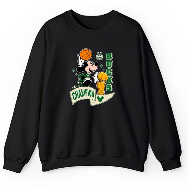 Mickey X Champion Cup X Customized X Milwaukee Bucks Team Unisex Sweatshirt TBS1504