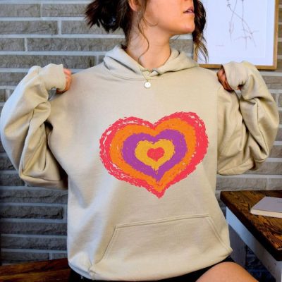Multi Color Hearts Unisex Hoodie JSH1346