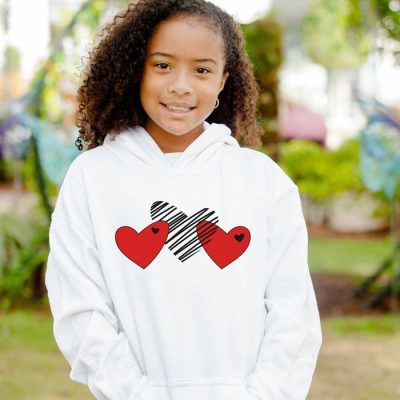 Multi Heart Bold Scribble Unisex Hoodie JSH1040