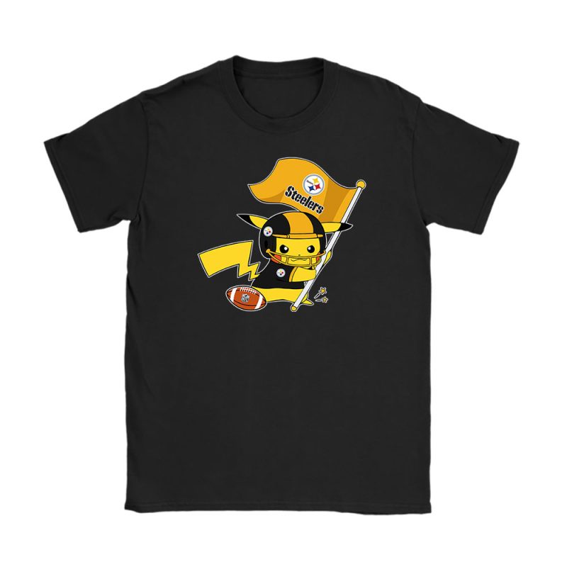Pikachu X Flag Team X Pittsburgh Steelers Team X Nfl X American Football Unisex T-Shirt TBT1410