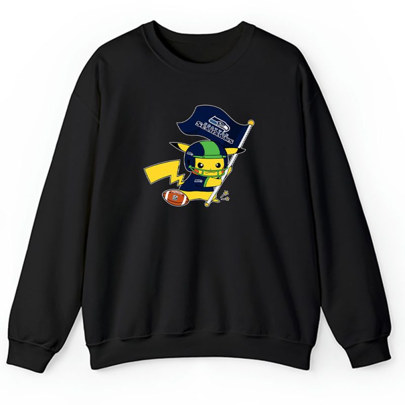 Pikachu X Flag Team X Seattle Seahawks Team X Nfl X American Football Unisex Sweatshirt TBS1396