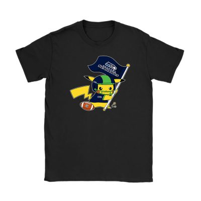 Pikachu X Flag Team X Seattle Seahawks Team X Nfl X American Football Unisex T-Shirt TBT1396