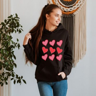 Pink Heart Collage Unisex Hoodie JSH1066