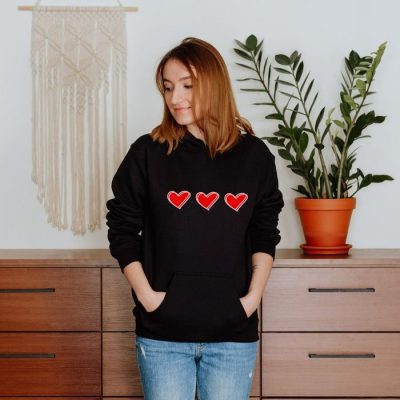 Red Heart Trio Unisex Hoodie JSH1044