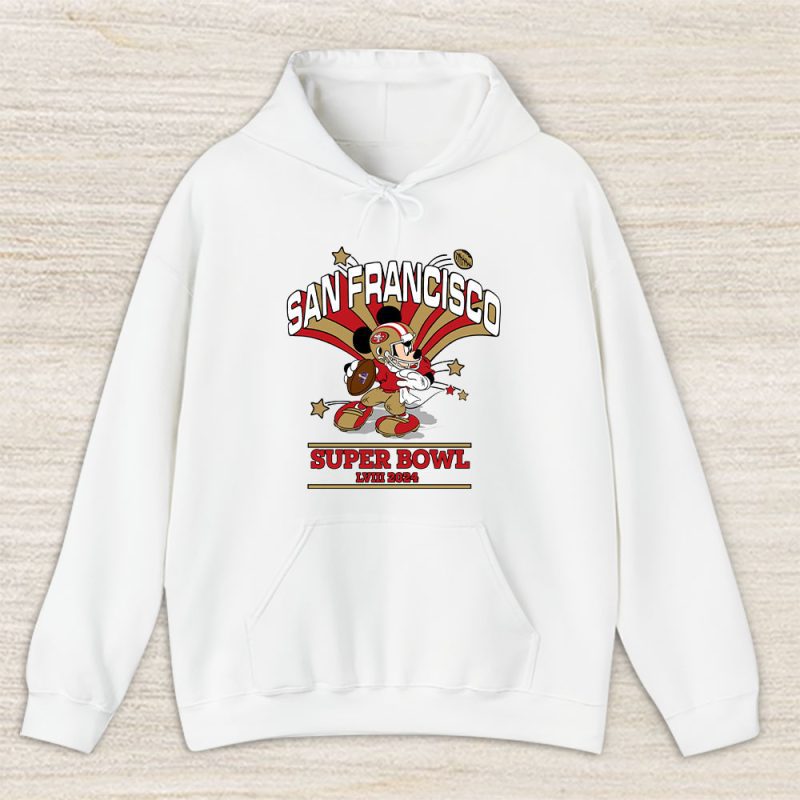 San Francisco 49ers Mickey Mouse Super Bowl 2024 Pullover Hoodie For Fan TBH1243