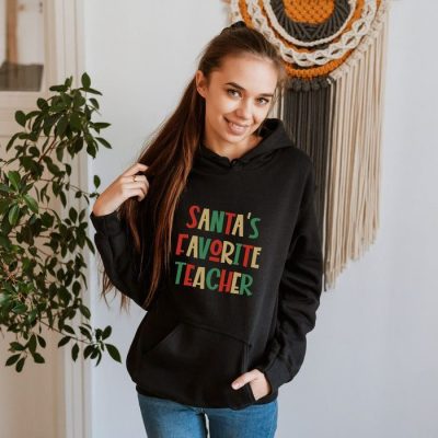 Santa's Favorite Teacher Multi Color Unisex Hoodie JSH1310