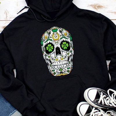 Sugar Skull Saint Patricks Day of Dead Hoodie MHS1282