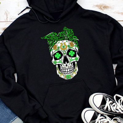 Sugar Skull Saint Patricks Day of Dead Hoodie MHS1283