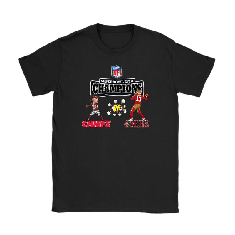 Super Bowl LVIII Football Kansas City Chiefs x San Francisco 49ers Unisex T-Shirt For Fan TBT1212