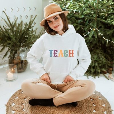 Teach Retro Text Unisex Hoodie JSH1362