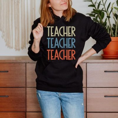 Teacher Retro Text Unisex Hoodie JSH1385
