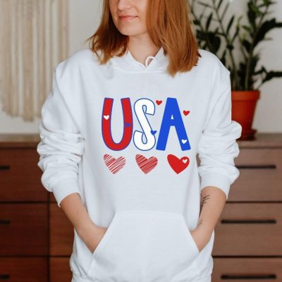 Usa Hearts Unisex Hoodie JSH1014