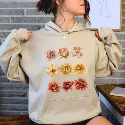 Watercolor Floral Rows Unisex Hoodie JSH1566
