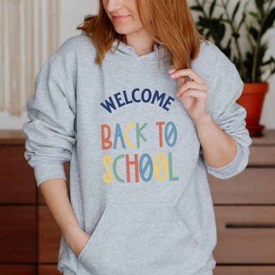 Welcome Back To School Color Text Unisex Hoodie JSH1386