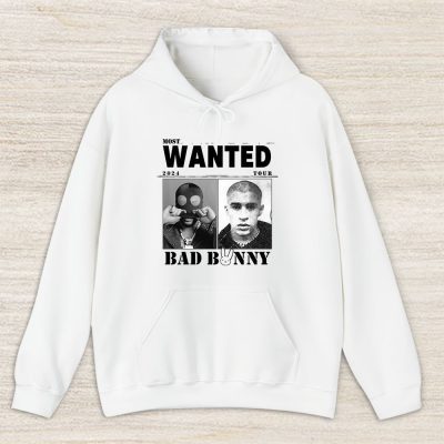 Bad Bunny Most Wanted Tour Bb White Unisex Hoodie TAH1239