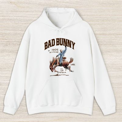 Bad Bunny Nadie Sabe White Unisex Hoodie TAH1414