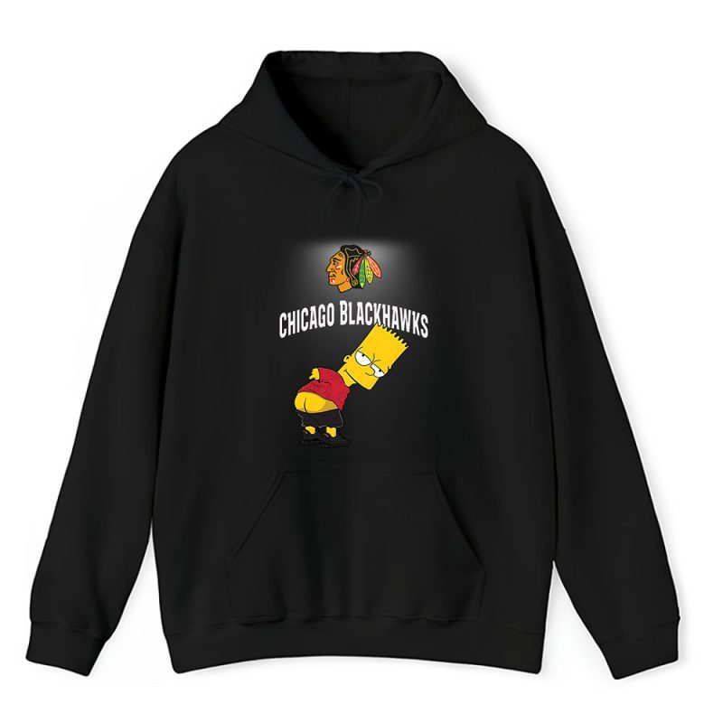 Bart Simpson X Chicago Blackhawks Team X NHL X Hockey Fan Unisex Hoodie TAH1247