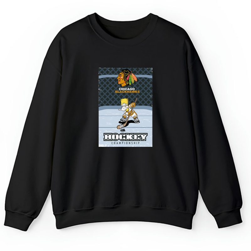 Bart Simpson X Chicago Blackhawks Team X NHL X Hockey Fan Unisex Sweatshirt TAS1246