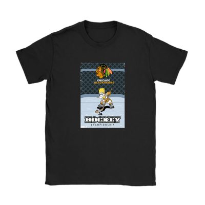 Bart Simpson X Chicago Blackhawks Team X NHL X Hockey Fan Unisex T-Shirt TAT1246