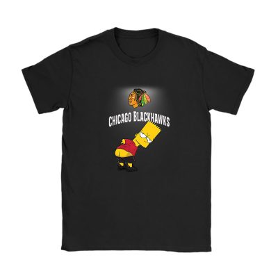 Bart Simpson X Chicago Blackhawks Team X NHL X Hockey Fan Unisex T-Shirt TAT1247