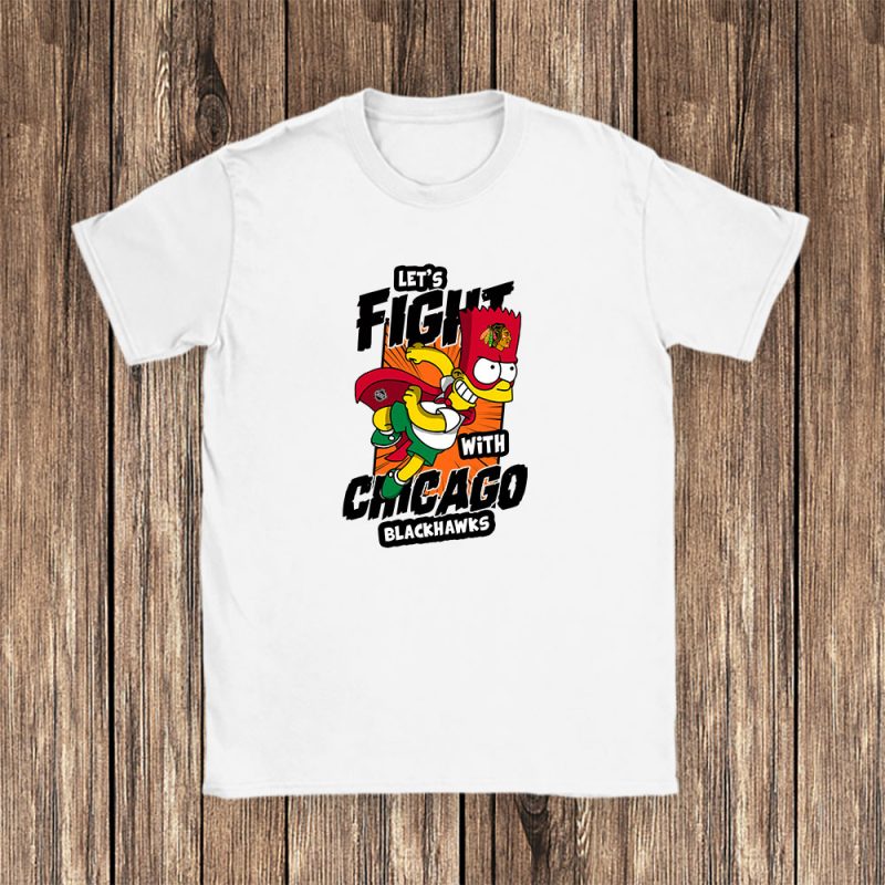 Bart Simpson X Chicago Blackhawks Team X NHL X Hockey Fan Unisex T-Shirt TAT1248