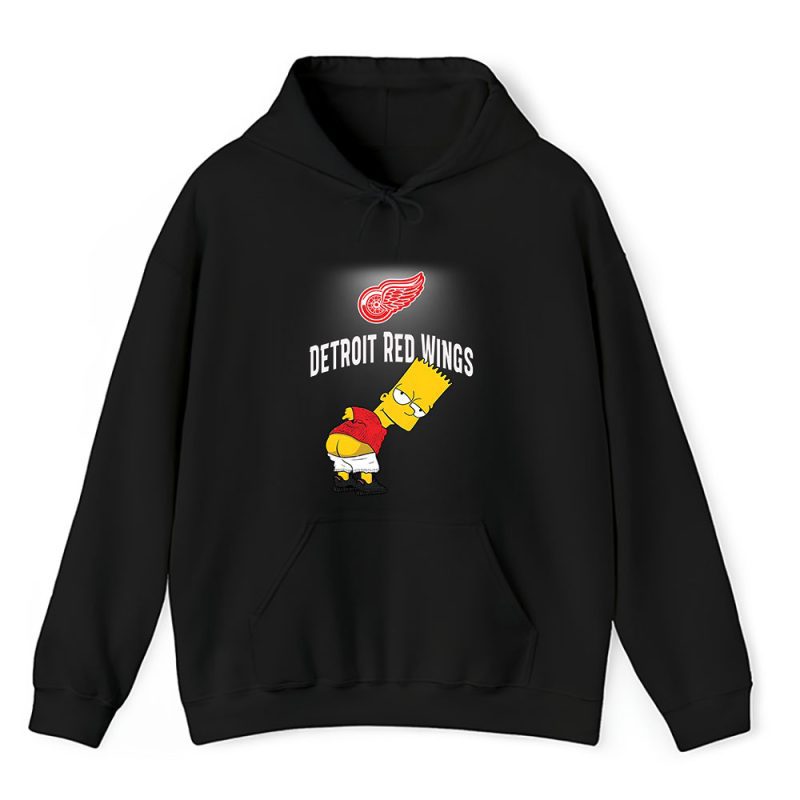 Bart Simpson X Detroit Red Wings Team X NHL X Hockey Fan Unisex Hoodie TAH1250